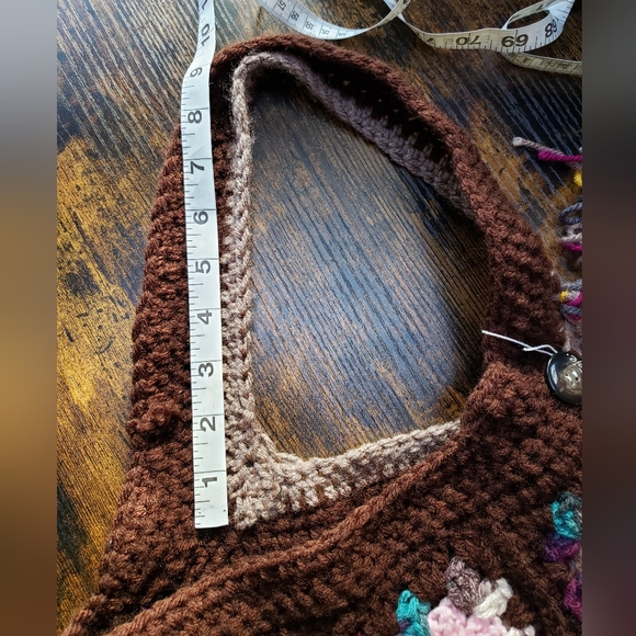 NWT* Handmade Granny Square bag/ library bag, purse, satchel - Picture 6 of 7